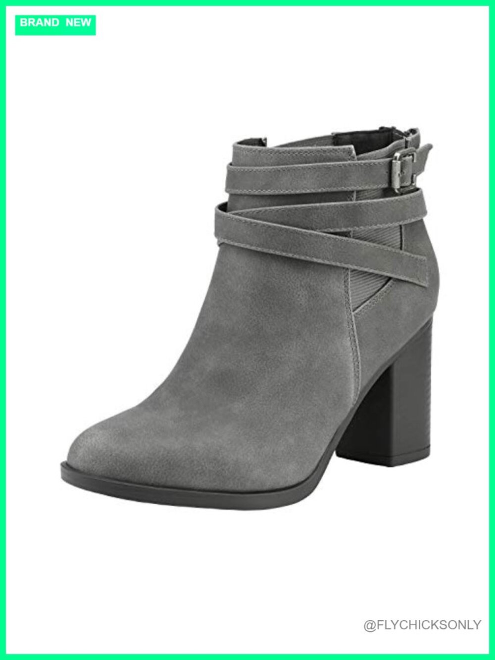 Women's Chunky High Heel Ankle Booties Faux Suede